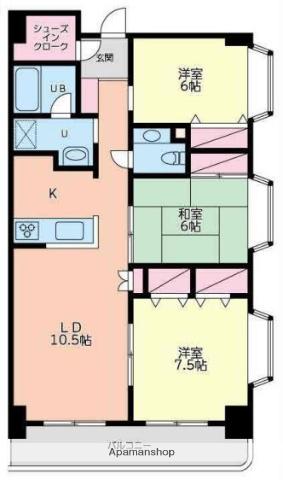 コルビュジェ藤沢(3LDK/2階)の間取り写真