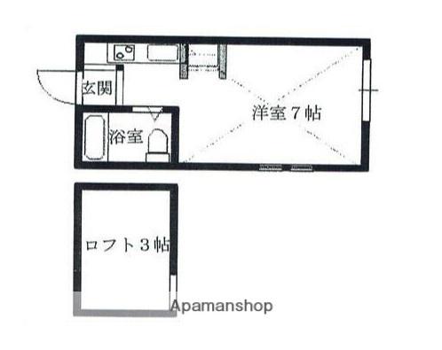 VILLA港南台(ワンルーム/2階)の間取り写真