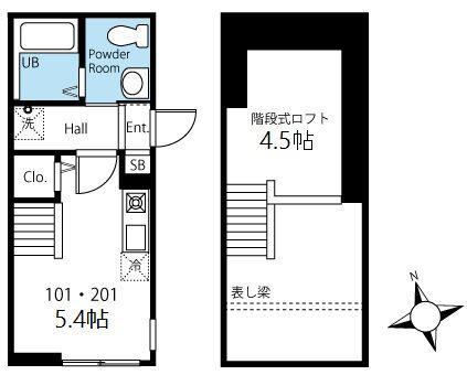 ハーミットクラブハウスレスペデザ戸塚(ワンルーム/1階)の間取り写真