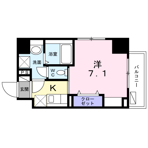 スアヴィス平塚宝町(1K/10階)の間取り写真