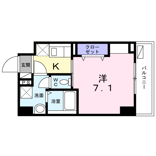 スアヴィス平塚宝町(1K/9階)の間取り写真