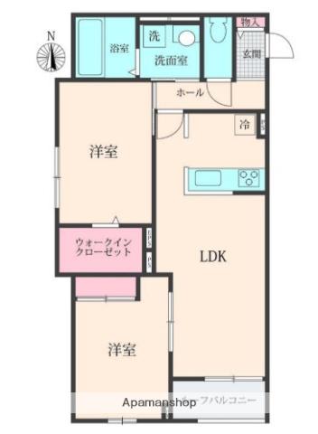 BELLE LEAD 大倉山(2LDK/2階)の間取り写真