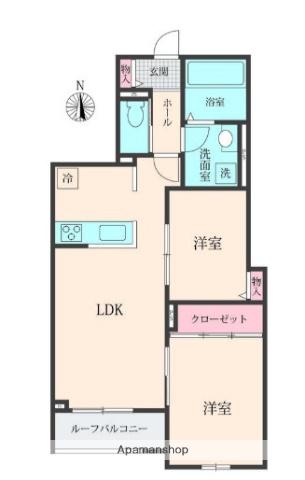 BELLE LEAD 大倉山(2LDK/2階)の間取り写真