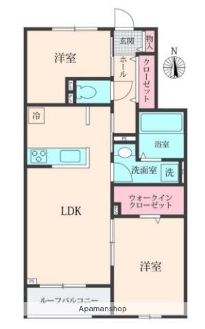 BELLE LEAD 大倉山(2LDK/2階)の間取り写真