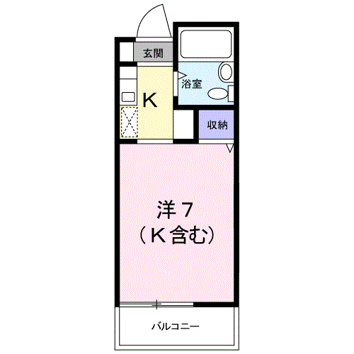 池田ハイツB(ワンルーム/1階)の間取り写真