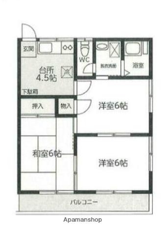 ハマハイツ(3K/2階)の間取り写真