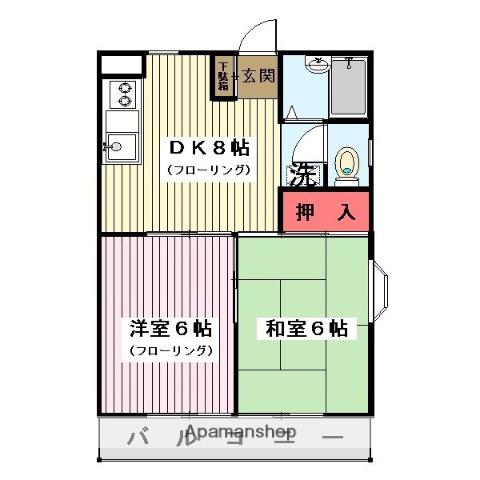 パークサイド三田(2DK/1階)の間取り写真