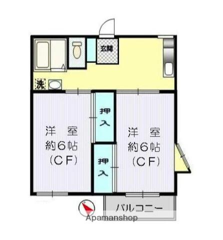 メゾンド・ヴァンテーヌ(2K/2階)の間取り写真