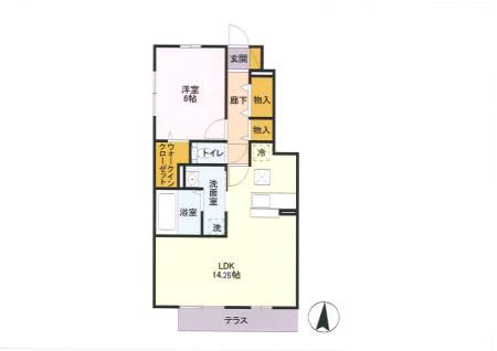 GRACEGARDEN(1LDK/1階)の間取り写真