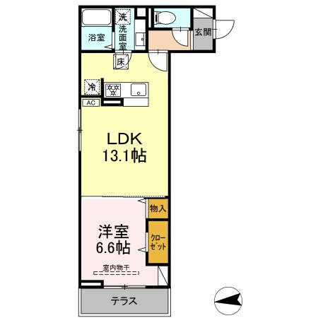 マーリエ (1LDK/1階)の間取り写真