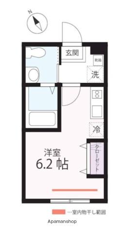 ハーミットクラブハウス 二俣川Ⅲ(ワンルーム/1階)の間取り写真