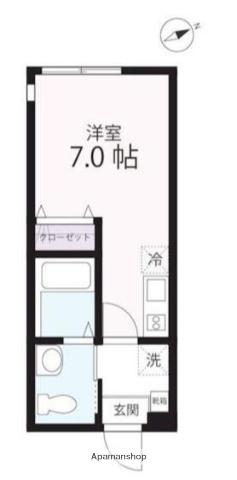 ハーミットクラブハウス 野毛山公園(ワンルーム/1階)の間取り写真