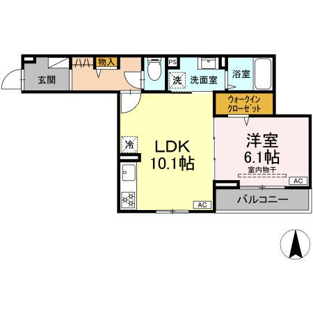 D PAINA松見町(1LDK/3階)の間取り写真
