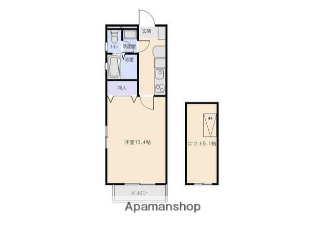 L・ポート(1K/3階)の間取り写真