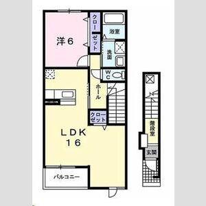 オヴァーグ(1LDK/2階)の間取り写真