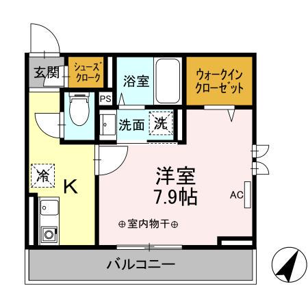 セジュール大船S(1K/2階)の間取り写真