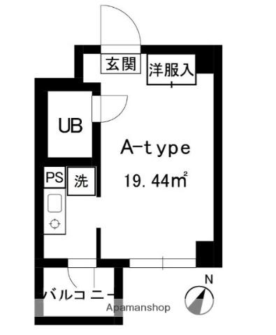 ブライトウエスト江田(ワンルーム/2階)の間取り写真