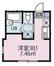 大倉山AP(ワンルーム/3階)の間取り写真