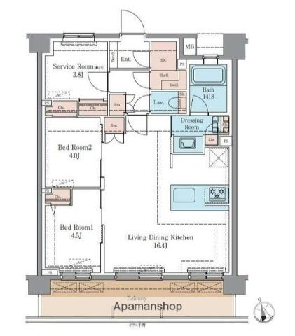 LUXENAPAWS藤沢(3LDK/2階)の間取り写真