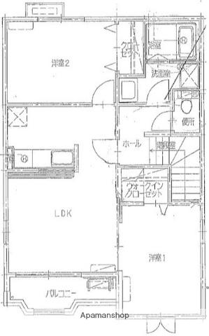 タルタルギーナ 弐番館(2LDK/2階)の間取り写真