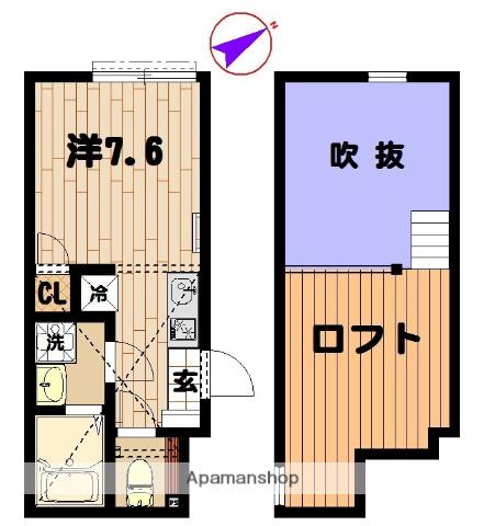 シュリップ溝の口(ワンルーム/2階)の間取り写真