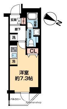 AZEST阪東橋Ⅱ(ワンルーム/8階)の間取り写真