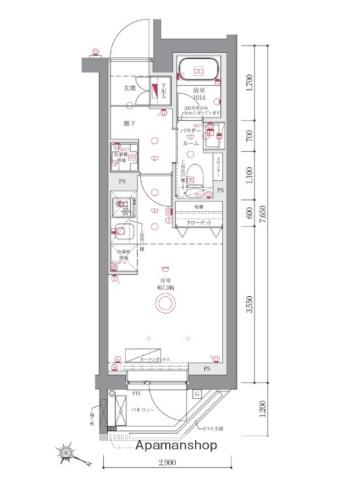 AZEST阪東橋Ⅱ(ワンルーム/3階)の間取り写真