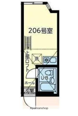 ユナイト桜本ヴィクトリーアルバート(ワンルーム/2階)の間取り写真