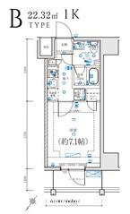 LEXE 横濱関内(1K/4階)の間取り写真