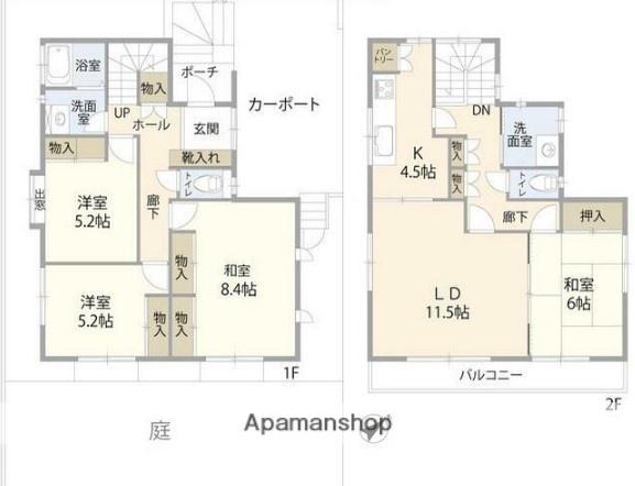 京浜急行電鉄本線 追浜駅 徒歩15分 2階建 築32年(4LDK)の間取り写真