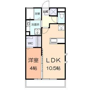 ヴィーブル草薙(1LDK/1階)の間取り写真