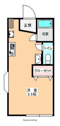 クインズタウン(ワンルーム/1階)の間取り写真