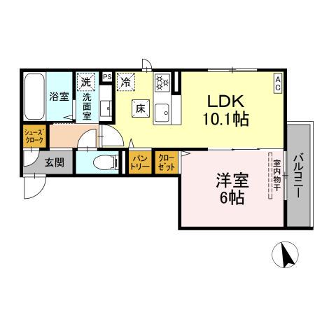 D PAINA 小机町II(1LDK/1階)の間取り写真