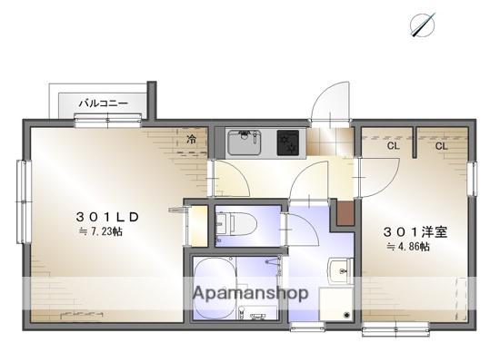 COAST TERRACE桜山(1LDK/3階)の間取り写真
