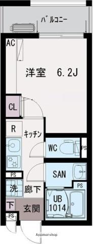 イクシオ笠間(1K/1階)の間取り写真