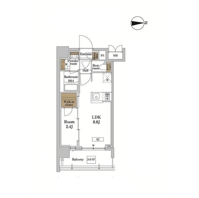 RJRプレシア蒲田(1LDK/5階)の間取り写真