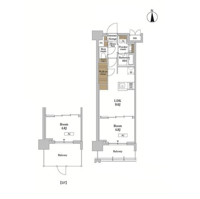 RJRプレシア蒲田(1LDK/6階)の間取り写真