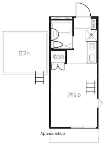 サンライズK(ワンルーム/2階)の間取り写真