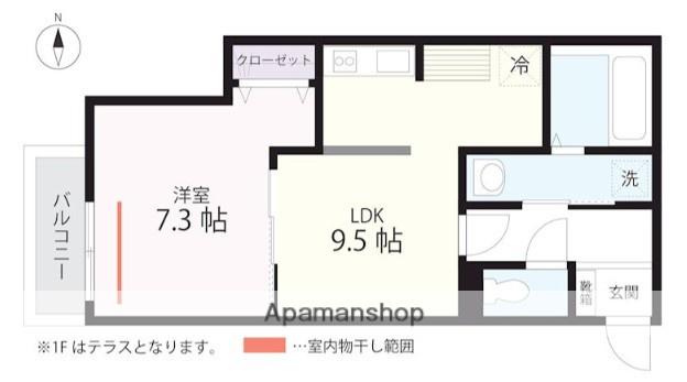 QUIET CRAB HOUSE MIX鎌倉(1LDK/1階)の間取り写真