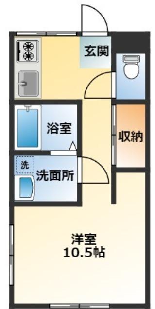 藤美荘(ワンルーム/1階)の間取り写真