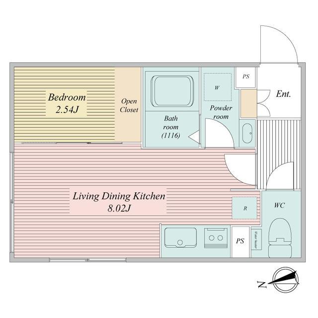 LIVEFLAT馬込(1LDK/2階)の間取り写真
