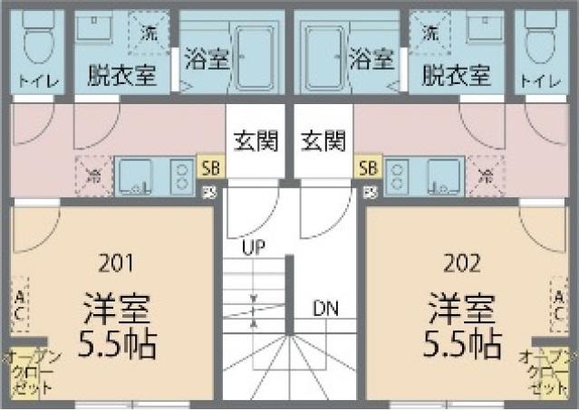 カインドネス相模原氷川町3(1K/2階)の間取り写真