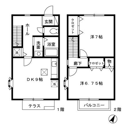 セジュール・ソシア(2DK)の間取り写真