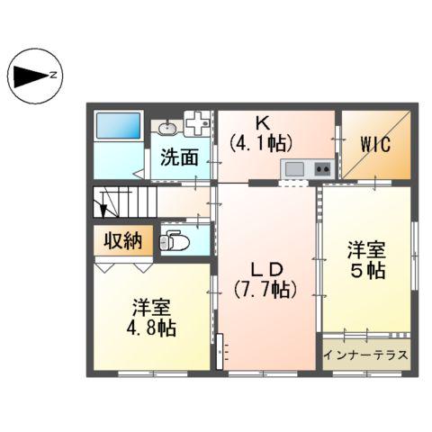 小田原市飯泉アパート工事(2LDK/2階)の間取り写真