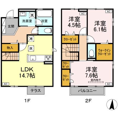 ロイヤル神木(3LDK)の間取り写真