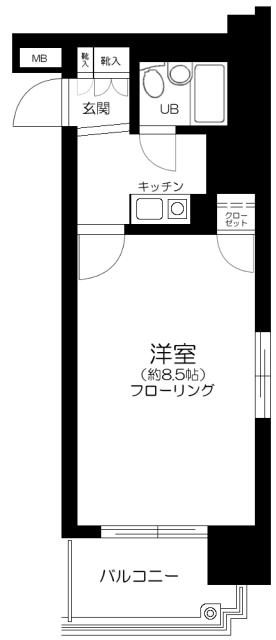 ナイスアーバン横濱駅東館(1K/3階)の間取り写真