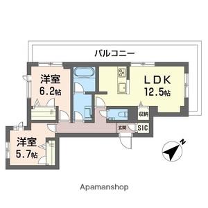 プルームレジデンス溝の口(2LDK/4階)の間取り写真