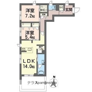 ウインド シュピール(2LDK/1階)の間取り写真