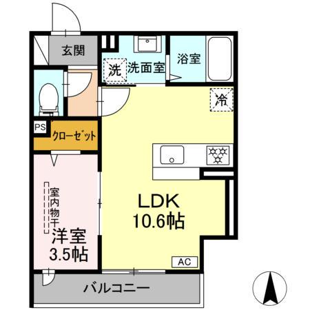 D PAINA 新吉田東(1LDK/3階)の間取り写真