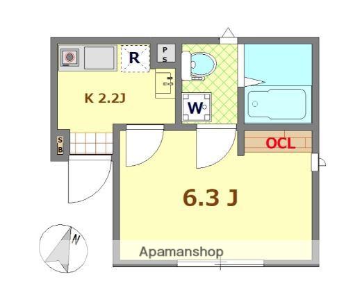 クレイン磯子(1K/2階)の間取り写真